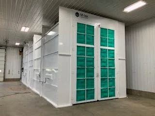 Spray booth ready for a job