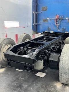 Truck chassis prepped and primed