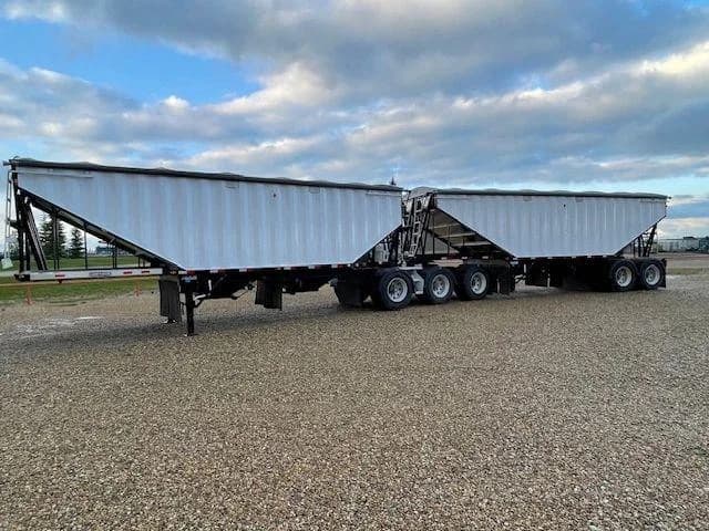 Grain trailer on the yard