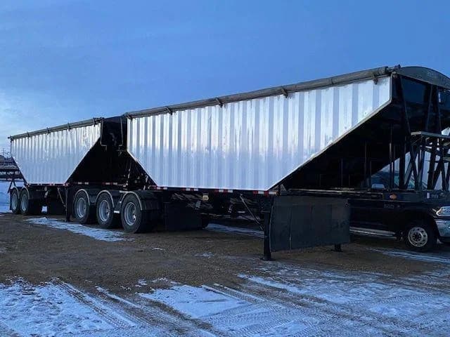Grain trailer outside in winter