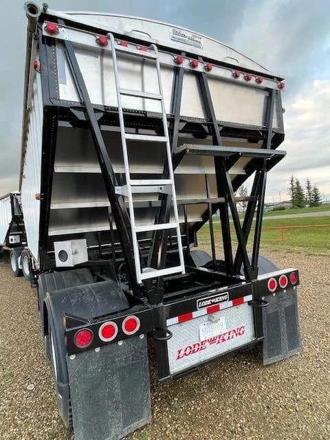 Restored grain trailer ready to leave the shop
