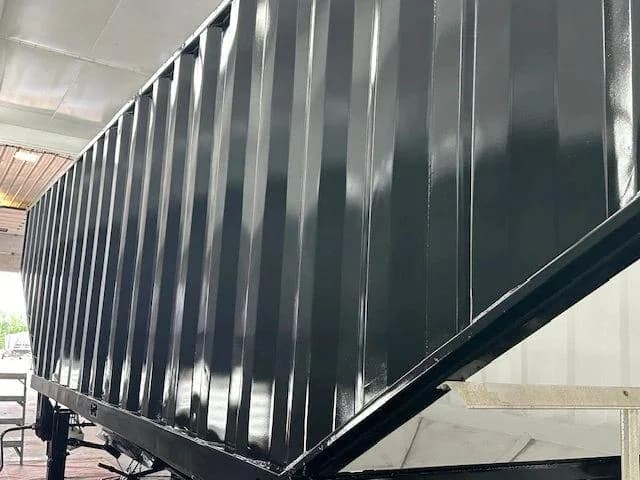 Restored trailer box with a fresh coating