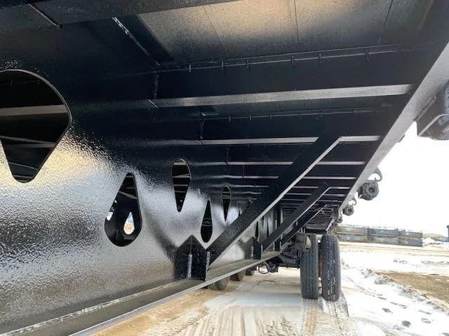 Freshly coated trailer underside